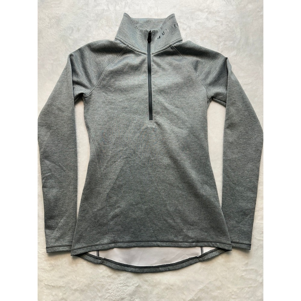 Under Armour ColdGear Women XS Gray Quarter Zip Pullover Thumbhole Mock Neck-179